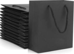 RRP £180 Set of 15 x Cevvako 15-Pieces Small Gift Bags, Kraft Black Paper Bag for Gifts