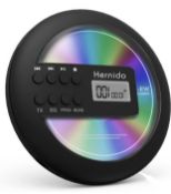 RRP £39.99 Hernido Portable Personal CD Player Compact with FM Transmitter, USB Rechargeable