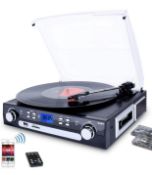 RRP £67.99 DIGITNOW! Vinyl Record Player, Bluetooth Turntable with Stereo Speakers, USB/ SD