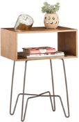 RRP £89.99 mDesign Elegant Side Table Nightstand with Wooden Shelf