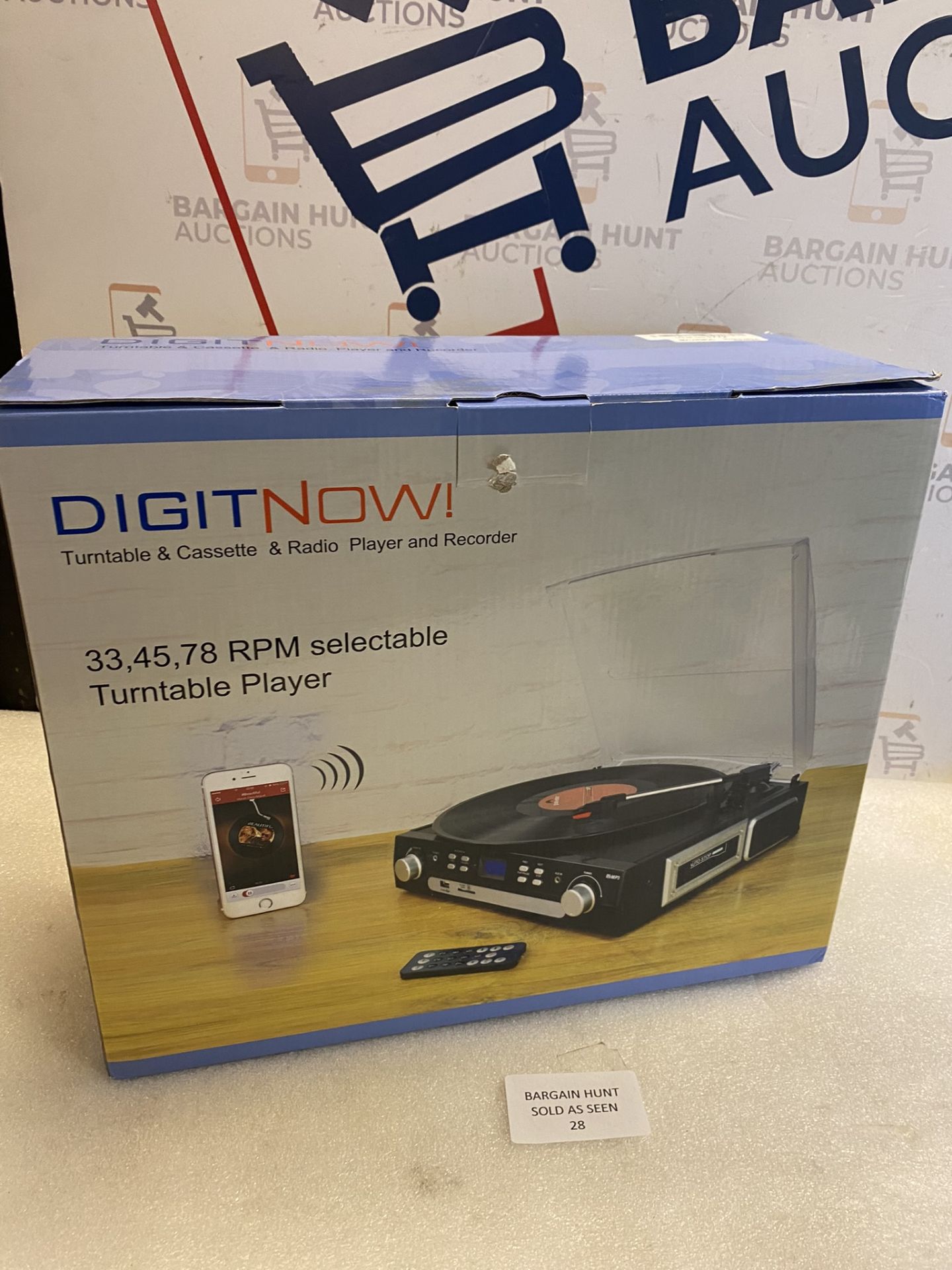 RRP £67.99 DIGITNOW! Vinyl Record Player, Bluetooth Turntable with Stereo Speakers, USB/ SD - Image 2 of 2