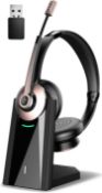 RRP £49.99 Earbay Wireless Headset, Bluetooth Headphones with Microphone & USB Dongle