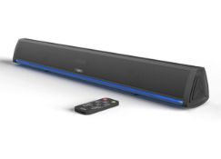 RRP £44.99 Audible Fidelity Soundbar Bluetooth RGB LED Display Speaker with Remote