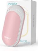 RRP £19.99 Infray Hand Warmer and Power Bank Rechargeable USB 5200mAh Pocket 1-Pack Heater
