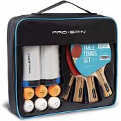 Pro-Spin Portable Table Tennis Set 2 Player Set Premium All In One Kit