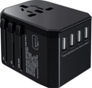 RRP £50 Set of 2 x Universal Travel Adapter Travel Plug, Worldwide Travel Adapter with 4 Smart USB
