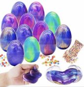 RRP £24 Set of 2 x Joyin 12-Pack Fluffy GalaxySlime Eggs Kids Playset