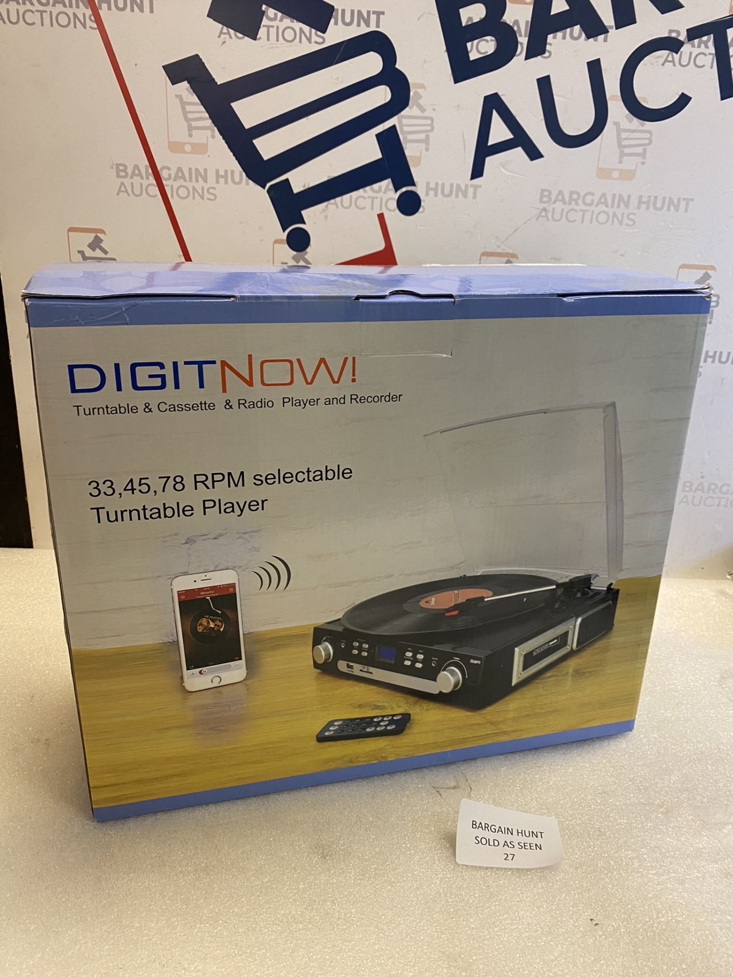 RRP £67.99 DIGITNOW! Vinyl Record Player, Bluetooth Turntable with Stereo Speakers, USB/ SD - Image 2 of 2