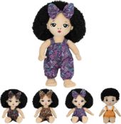 RRP £24.99 JUSTQUNSEEN Black Baby Dolls African American Doll Black Dolls 19'' Plush Toy