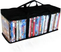 RRP £24 Set of 3 x Monland Clear Holds DVD CD Holder Easy Zip Closure Carry Bag Organizer
