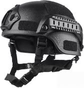 aleawol Tactical Helmet, Black Airsoft Helmet, Adjustable Lightweight PJ Type Tactical Helmet