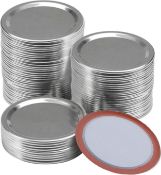 RRP £144 Set of 12 x Dcolor 100 Pcs Regular Mouth 70MM Canning, Reusable Leak Proof Seals