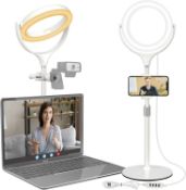 RRP £33.99 Ring Light with Stand Desktop Ring Light with Phone Holder 8" Selfie Light