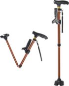 RRP £29.99 SUEH DESIGN Folding Walking Stick with LED Light for Men and Women
