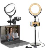RRP £33.99 Ring Light with Stand Desktop Ring Light with Phone Holder 8" Selfie Light