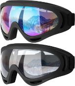 RRP £55 Set of 5 x COOLOO 2-Pack Ski Goggles, Skiing Snowboard Goggles, Kids Men & Women