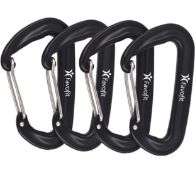 RRP £36 Set of 3 x 4-Pack Favofit Carabiner Clips 12KN Heavy Duty Carbeaners for Camping Hiking