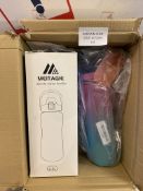 RP £28 Set of 2 x Meitagie Water Bottle with Time Marker Fitness Gym Sports Bottle