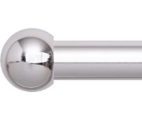 RRP £56 Set of 2 x BoomJog Curtain Poles 76-210cm Chrome Extendable Curtain Pole Set with Fittings