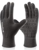 RRP £54 Set of 6 x CoolJob Warm Gloves for Men and Women Touch Screen Anti-Slip Gloves, Medium