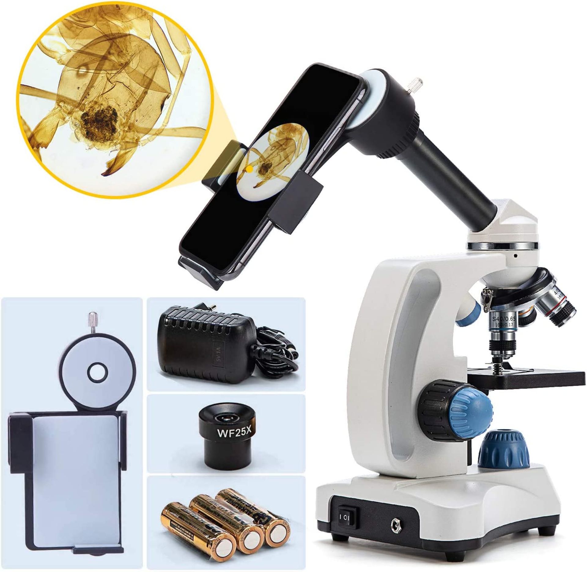 RRP £89.99 swift Microscope SW150-SPA26-5PBC,Compound Kids Microscope, 40X-1000X