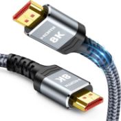 RRP £49.99 Snowkids HDMI cable 7.5m, 8K hdmi cable 8K 2.1 cable, 8K@60Hz hdmi, 4K@120Hz, eARC
