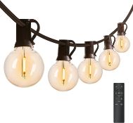 RRP £69.99 Bomcosy Outdoor String Lights Dimmable, G40 100Ft Remote Control Festoon Lights Mains
