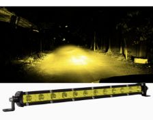 Rigidon Yellow Amber Car LED Light Bar 13Inch 60W Spot Beam Off Road Driving Work Lamp