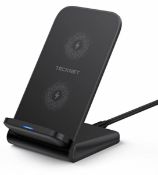 TECKNET Wireless Charger, 10W/ 7.5W/ 5W Fast Wireless Charging Stand, Dual Charging Modes