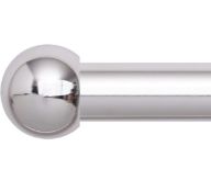 RRP £56 Set of 2 x BoomJog Curtain Poles 76-210cm Chrome Extendable Curtain Pole Set with Fittings