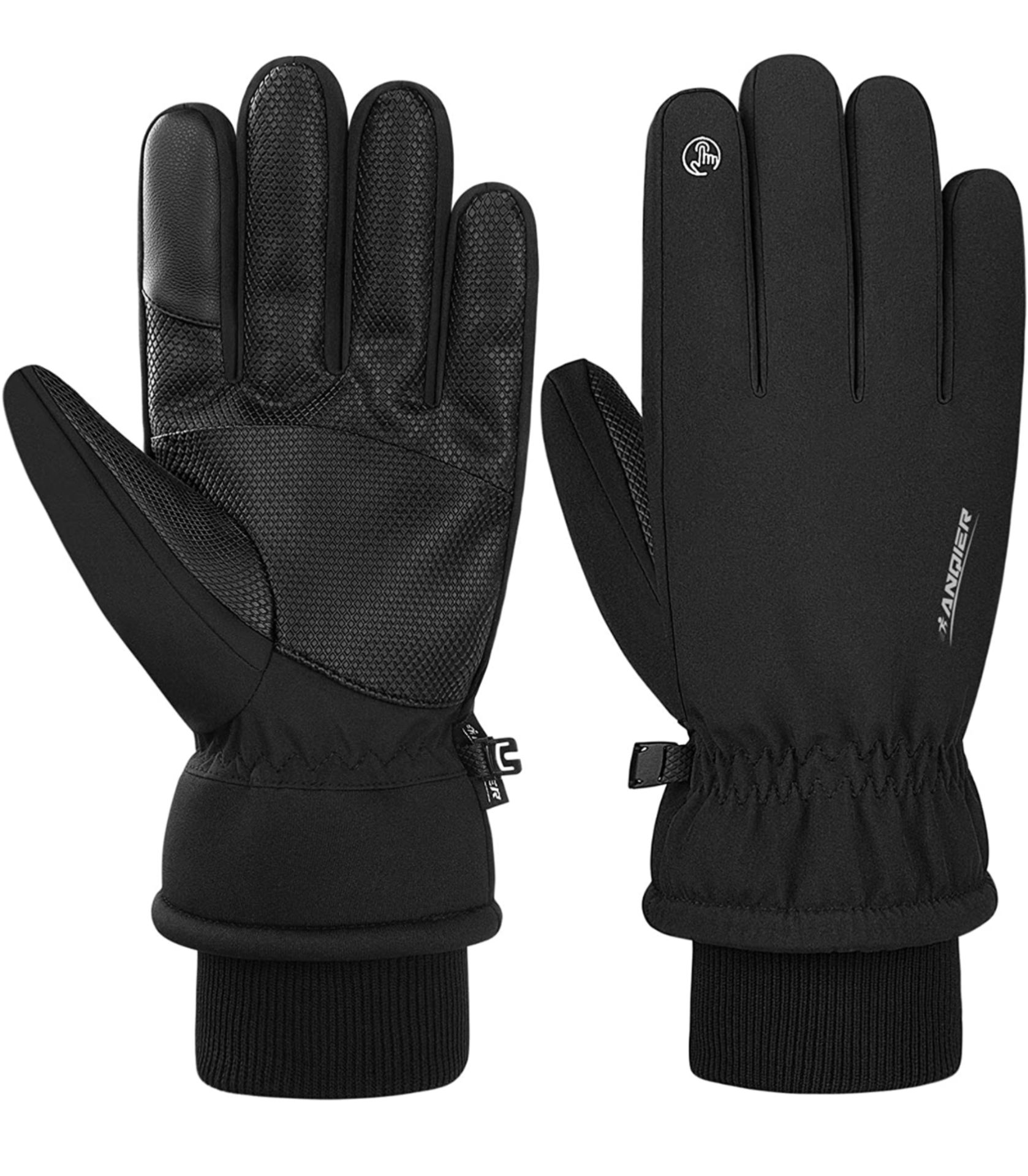 RRP £38 Set of 2 x Coskefy Thermal Gloves Coldproof Touchscreen Ski Gloves Waterproof, S