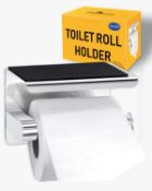 RRP £36 Set of 3 x Magichome Black Toilet Roll Holder, Stainless Steel Wall Mounted Toilet Roll