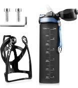 RRP £32 Set of 2 x Bike Bottle Holder with 700ml Water Bottle Premium Sports Bottle with Cage