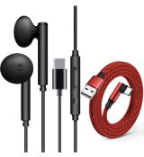 RRP £56 Set of 8 x USB C Headphones Wired In Ear Typc C USB Headphones with Mic and Volume Control