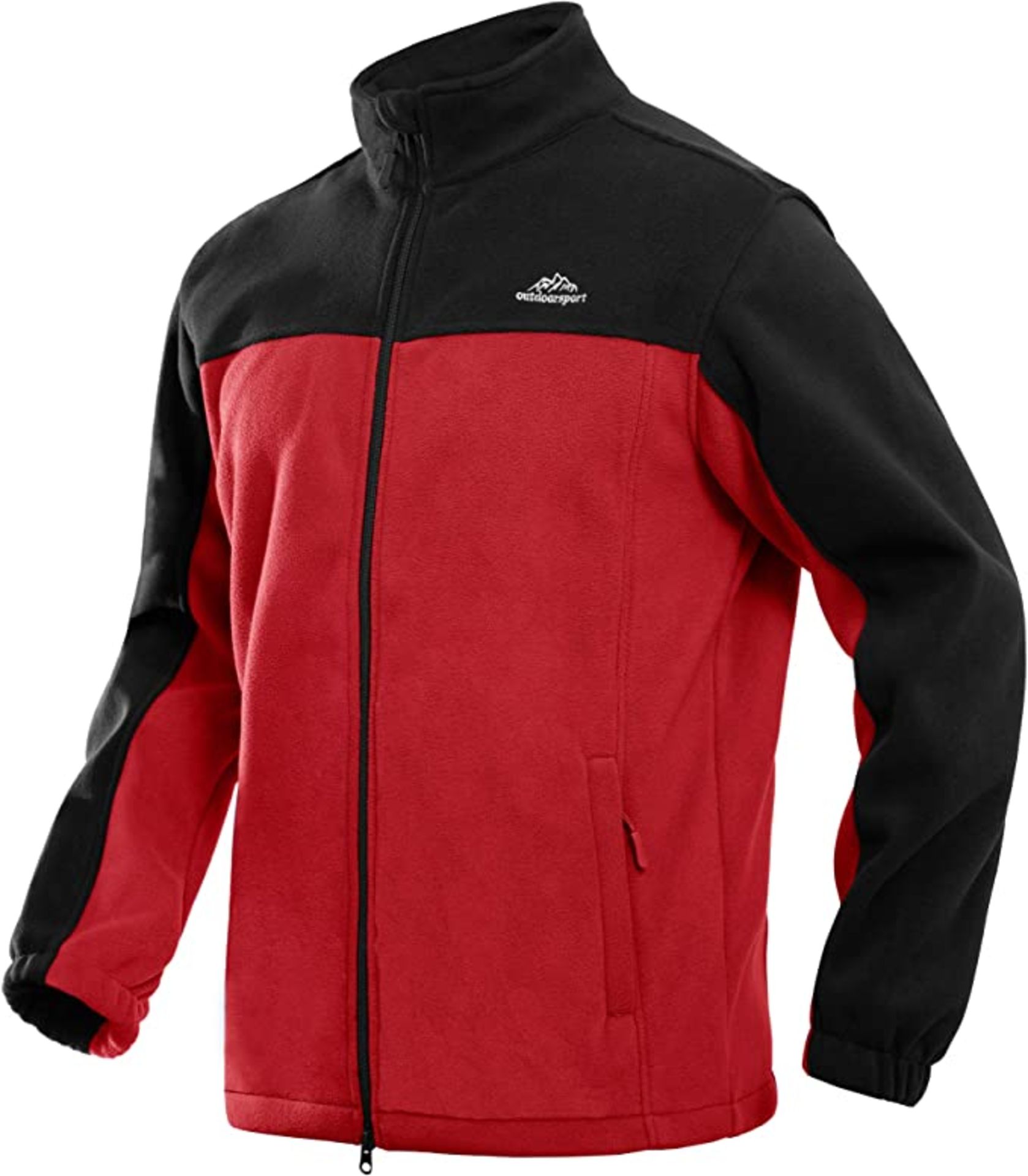 RRP £36.99 Lacsinmo Men's Fleece Jacket Zip Up Warm Windbreaker Outdoor Hiking Sport, 2XL