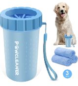 RRP £24.99 Comotech Dog Paw Cleaner Washer Paw Buddy with 3 Absorbent Towels Pet Foot Cleaner