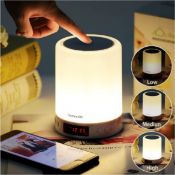 RRP £27.99 Homecube Touch Bedside Lamp, Bluetooth Speaker with Light Clock Alarm and Radio