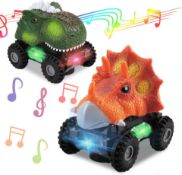 YJMYYX Dinosaur Toys for Boys and Girls, 2 Pack Dino Toys for 3-8 Year Olds Toddlers Dinosaur Cars