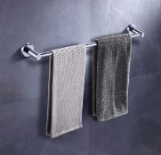 RRP £100 Set of 4 x BookArrow Towel Rails 50cm/ 20" Screw Wall Mounted Chrome Single Towel Rail