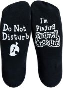 RRP £40 Set of 5 x Poshzone Do Not Disturb I Am Playing Animal Crossing Socks, Gift for Dad for