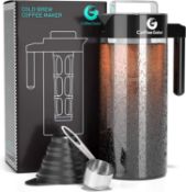 RRP £24.99 Coffee Gator Cold Brew Coffee Maker - 47 oz Iced Tea Coffee Maker Pitcher w/Glass Carafe