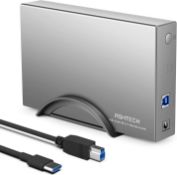 RRP £66 Set of 3 x RSHTECH USB Hard Drive Enclosure, USB C to 3.5 Inch SATA HDD caddy Aluminum