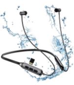 SOPPY Wireless Headphones Neckband, Bluetooth 5.0 Headphones with TF Card Slot, IPX5 Sport Earbuds