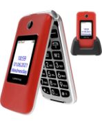 RRP £43.99 Ushining Senior Flip Mobile Phone Dual Sim Big Button with FM Radio and Charging Cradle
