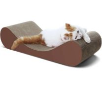 RRP £34.99 ScratchMe Bone Cat Scratcher Cardboard Lounge Bed Durable Board Pad