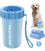 RRP £24.99 Comotech Dog Paw Cleaner Washer Paw Buddy with 3 Absorbent Towels Pet Foot Cleaner