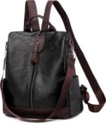 JSNOM Backpack Handbags for Women Leather: Waterproof Fashion Anti-theft Daypack Mini Stylish