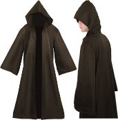 RRP £20 Set of 2 x Formemory Men Black Hooded Cloak for Adult Jedi Robe Hooded Cloak, L