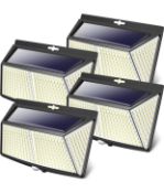 RRP £30.99 Lotmos Solar Lights Outdoor Motion Sensor LED Solar Lights 4-Pack Waterproof Security