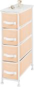 RRP £63.99 mDesign Chest of Drawers – Tall Chest of Drawers with 4 Drawers – Bedroom Storage Unit